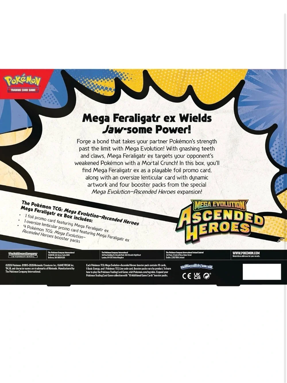Pokemon Mega Feraligatr ex Box - Blue, Red, Yellow